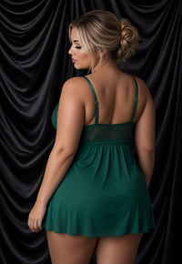 Emerald Green Lace Babydoll