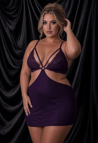 Purple PU leather Chemise