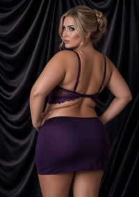 Purple PU leather Chemise