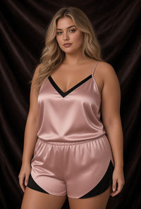 Blush Satin Camisole & Shorts Set