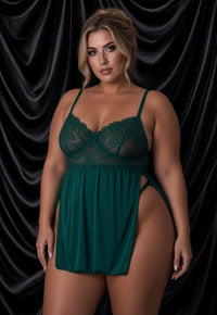 Emerald Green Lace Babydoll